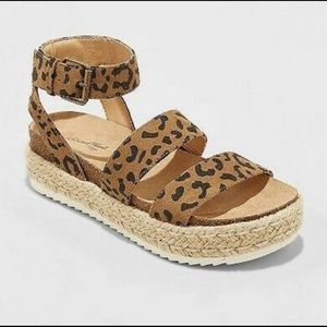 Agnes Microsuede Leopard Print Espadrille Sandals